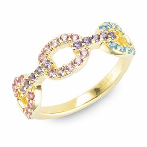 DIAMONIQUE® Ring = 0,40ct Brillantschliff Silber vergoldet