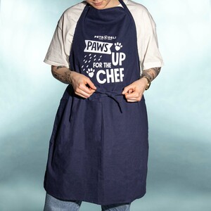 Pets Deli Paws Up for the Chef Apron - Navy Blue