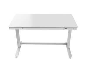 SIGMA Schreibtisch ET118, 120 x 60 x 71.5 cm, elektrisch höhenverstellbar, mit Schubladen und integrierten Ausgangsanschlüsse, weiß