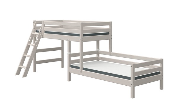 Bild 1 von FLEXA Mittelhohes Kombibett mit Leiter  Flexa Classic grau Maße (cm): B: 157 H: 143 Kindermöbel