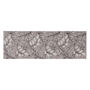 HOMCOM Küchenläufer Blätter Grau 50 x 150 cm