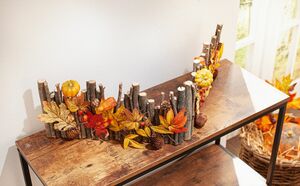 HomeLiving Dekozaun "Herbstzeit" Deko Natur Herbst, Blickfang, herbstlich, Kunststoffdeko