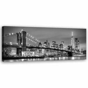 Feeby Leinwand, Brooklyn Bridge HORIZONTAL, hochwertiger Druck,Wanddekoration,Wandbild