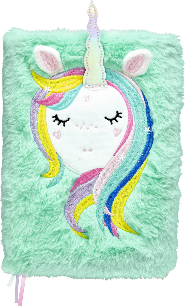 Bild 1 von IDEENWELT Plüsch-Notizbuch Einhorn