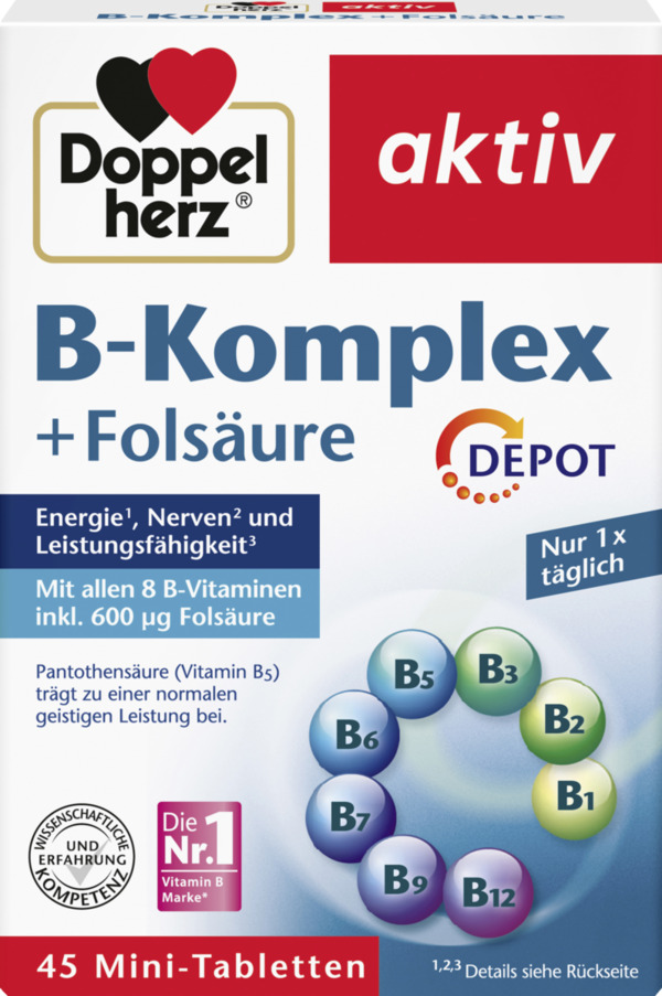 Bild 1 von Doppelherz aktiv B-Komplex + Folsäure Mini-Tabletten