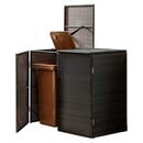 Bild 1 von GreenYard® Mülltonnenabdeckung für 2 Mülltonnen 111 x 65 x 104 cm Rattan-Optik