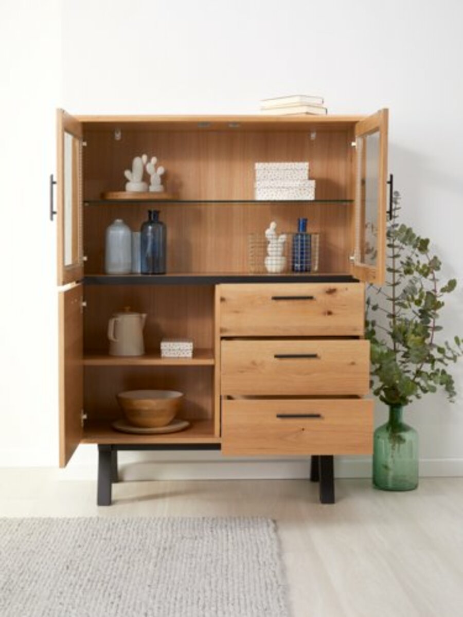 Bild 4 von Vitrine SANDBY 3 Türen natürliche Eiche/schwarz