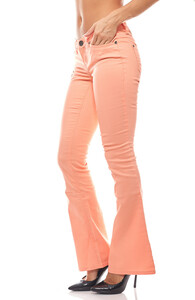 Schlaghose Bootcut Jeans Kurzgröße Damen Orange AjC