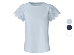 esmara® Damen T-Shirt mit Spitze, aus reiner Baumwolle