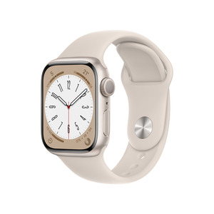 APPLE Watch Series 8 (GPS) 41 mm Smartwatch Aluminium Fluorelastomer, 130 - 200 mm, Polarstern