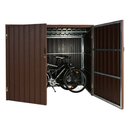 Bild 1 von WPC-Fahrradgarage MCW-J29, Geräteschuppen Fahrradbox, Metall Holzoptik abschließbar ~ 2 Räder 172x213x112cm braun