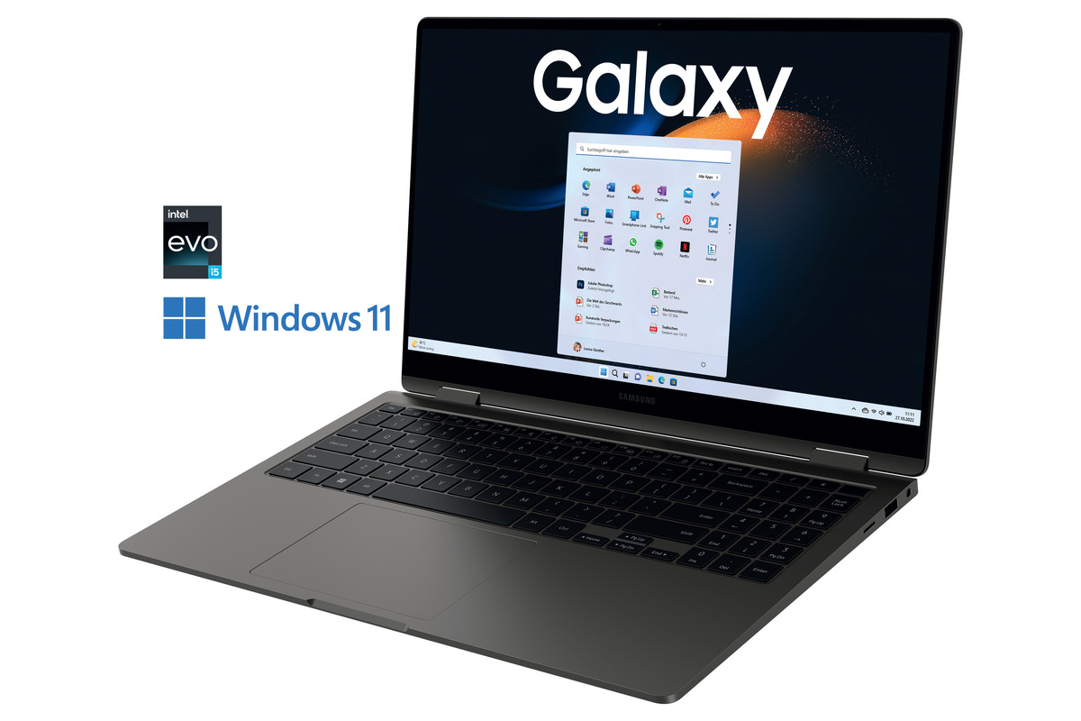 Bild 4 von SAMSUNG Galaxy Book3 360°, Notebook mit 15,6 Zoll Display, Intel® Core™ i5 Prozessor, 8 GB RAM, 512 SSD, Iris® Xe, Graphite