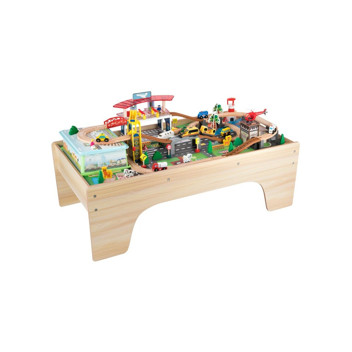 Bild 1 von Coemo Spieltisch Felix Holz 100tlg. Holzeisenbahn