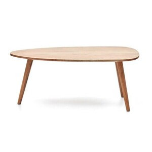 Kave Home Couchtisch ELUANA 110 x 60 cm Akazie natur - Dreibein Gestell - Holz Akazie - massiv - braun - Länge 110 cm - Breite 60 cm - Höhe 45