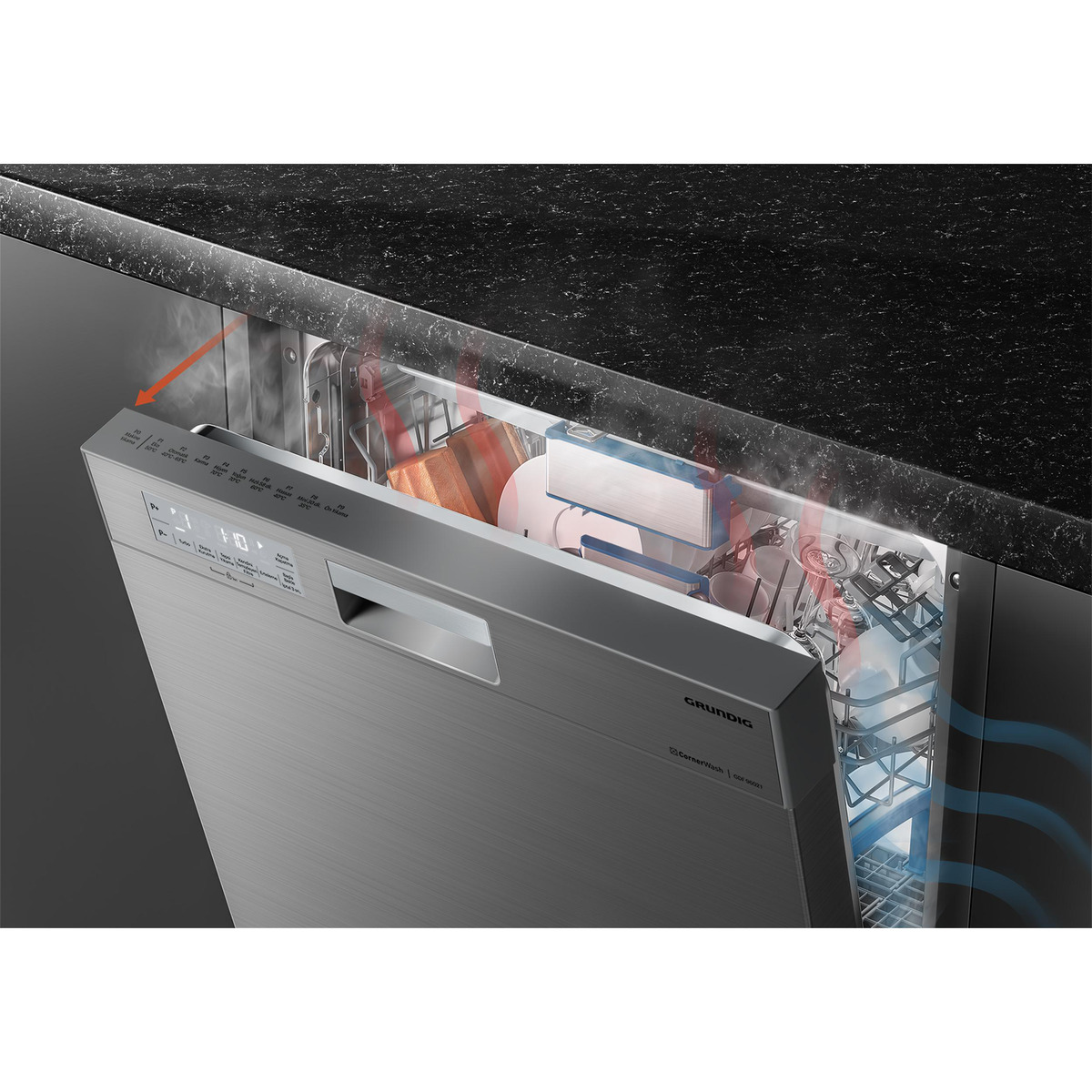 Bild 3 von GRUNDIG GNUP4610XC Unterbaugeschirrspüler (Einbaugerät, 598 mm breit, 44 dB (A), A)