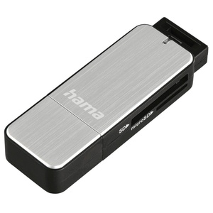 Hama USB-3.0-Kartenleser, SD/microSD, Silber