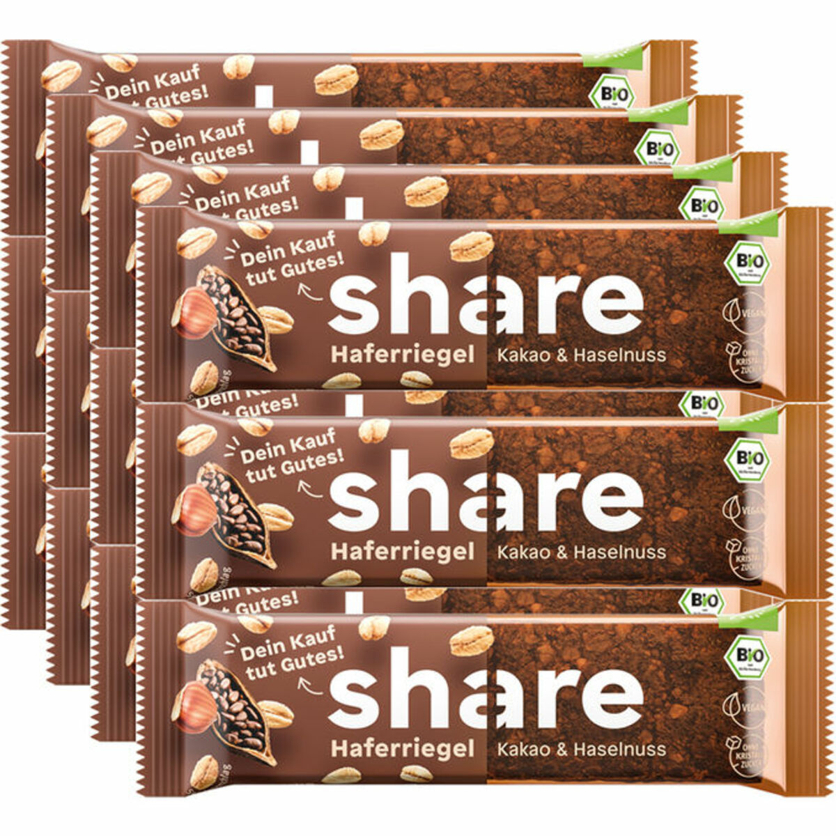 Bild 1 von Share BIO Haferriegel Kakao & Haselnuss, 12er Pack