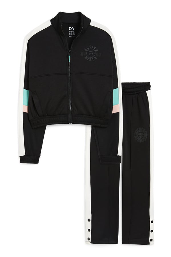 Bild 1 von C&A Set-Funktions-Sweatjacke und-Jogginghose-2 teilig, Schwarz, Größe: 176