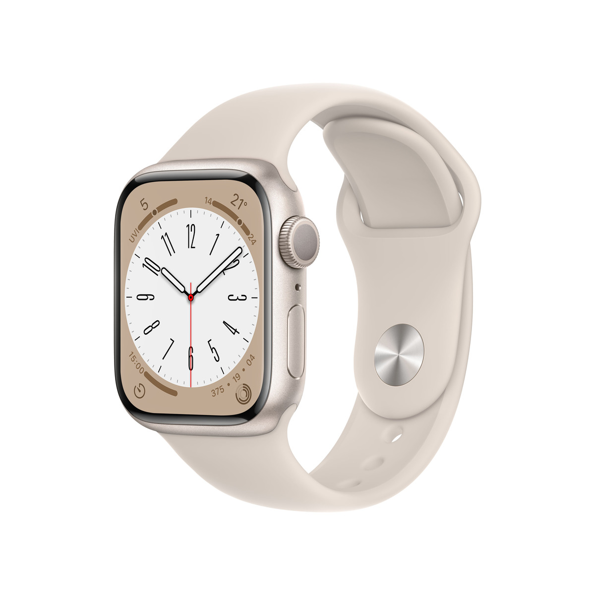 Bild 1 von APPLE Watch Series 8 (GPS) 41 mm Smartwatch Aluminium Fluorelastomer, 130 - 200 mm, Polarstern