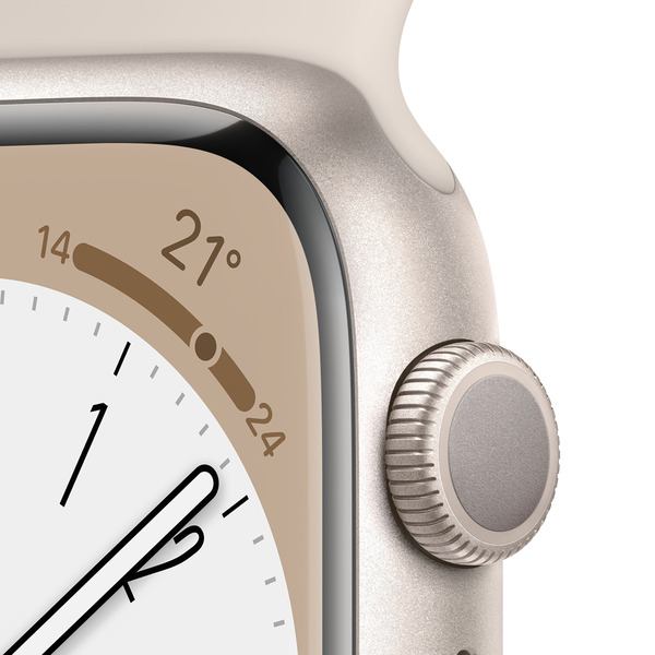 Bild 3 von APPLE Watch Series 8 (GPS) 41 mm Smartwatch Aluminium Fluorelastomer, 130 - 200 mm, Polarstern