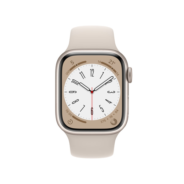 Bild 2 von APPLE Watch Series 8 (GPS) 41 mm Smartwatch Aluminium Fluorelastomer, 130 - 200 mm, Polarstern