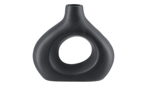Vase schwarz Porzellan Maße (cm): B: 15 H: 14 T: 5,5 Dekoration