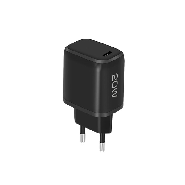 Bild 1 von Fontastic USB Type-C 20 Watt Reise-Schnell-Ladegerät mit TÜV / GS  schwarz