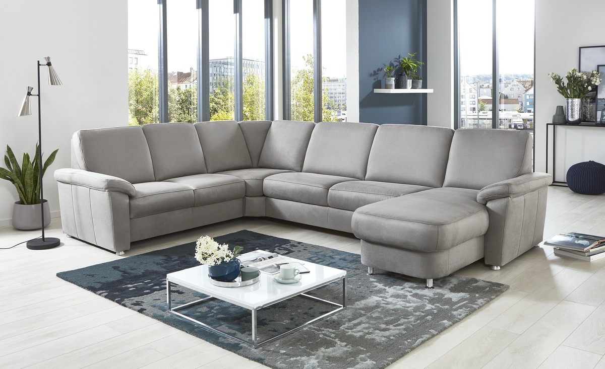 Bild 1 von Wohnlandschaft  Zoe grau Maße (cm): B: 330 H: 91 T: 240 Wohnzimmermöbel