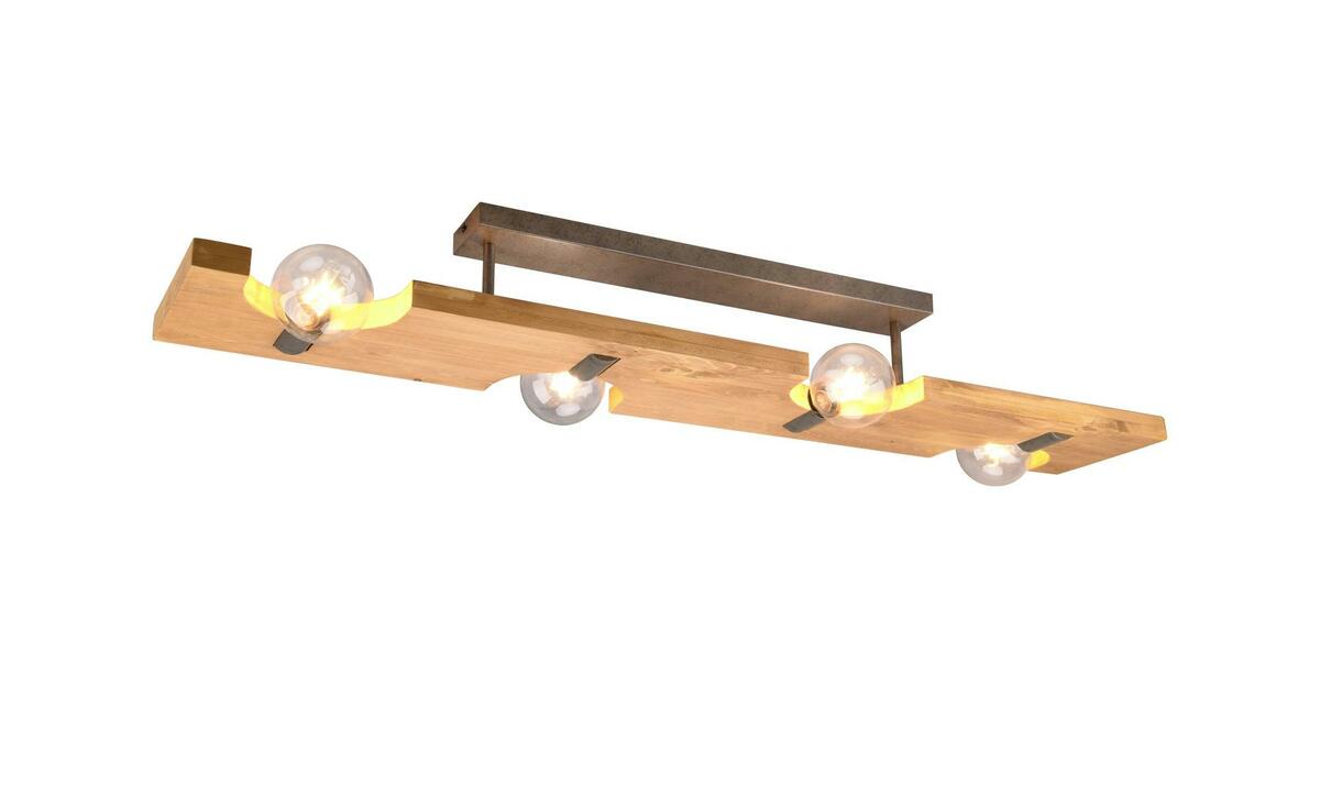 Bild 1 von Trio Deckenleuchte holzfarben Metall, Holz Maße (cm): B: 115 H: 15,7 T: 20 Lampen & Leuchten