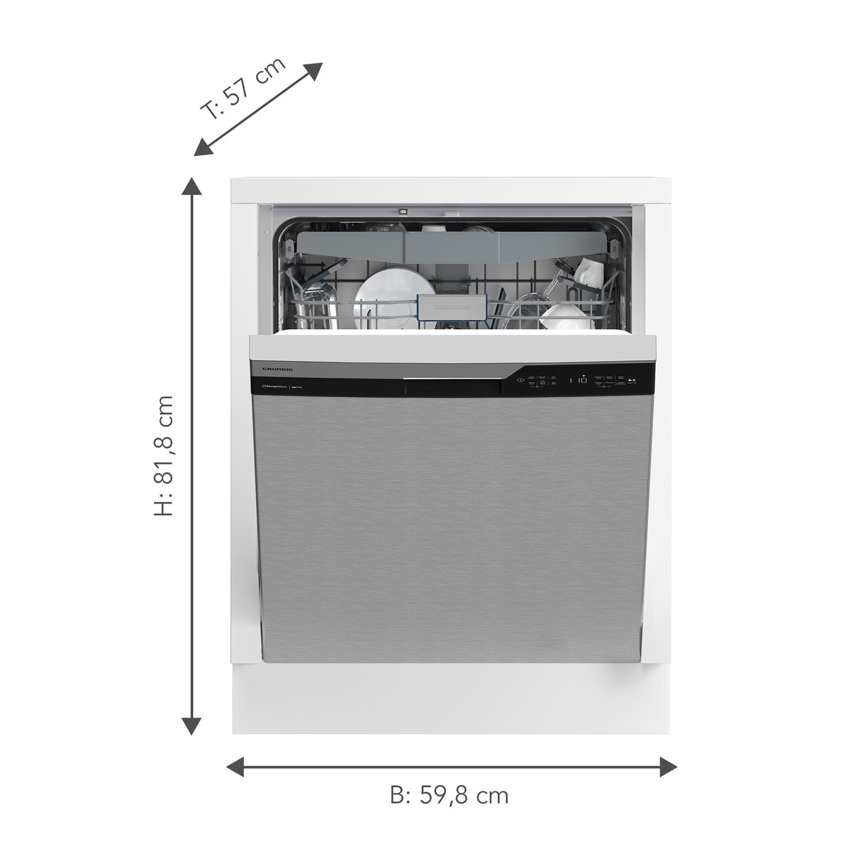 Bild 2 von GRUNDIG GNUP4630XB Geschirrspüler (unterbaufähig, 598 mm breit, 42 dB (A), C)