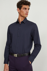 C&A Businesshemd-Regular Fit-Kent-bügelleicht, Blau, Größe: M