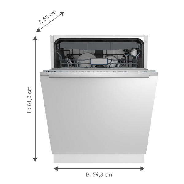 Bild 2 von GRUNDIG GNVP4620C Geschirrspüler (vollintegrierbar, 598 mm breit, 43 dB (A), B)