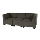 Bild 1 von Modular 3-Sitzer Sofa Couch Moncalieri, Stoff/Textil ~ braun, hohe Armlehnen