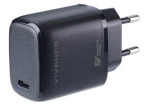 VIVANCO Super Fast Charger USB Type-C™ Ladegerät Samsung, Schwarz