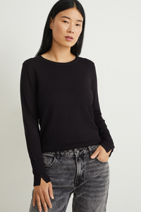 C&A Basic-Pullover, Schwarz, Größe: XL