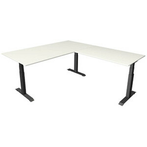 Kerkmann Move 4 elektrisch höhenverstellbarer Schreibtisch weiß rechteckig, T-Fuß-Gestell grau 200,0 x 220,0 cm