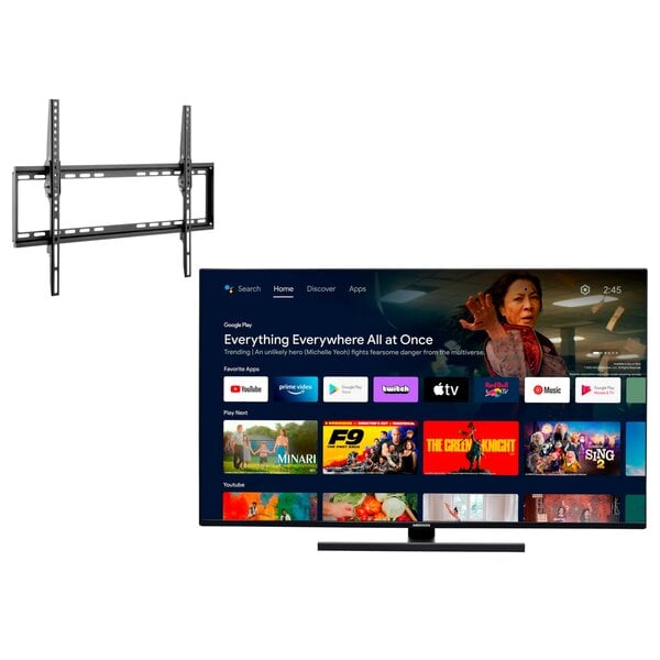 Bild 1 von MEDION LIFE® X15048 (MD 30060) QLED Android TV, 125,7 cm (50'') Ultra HD Smart-TV inkl. Wandhalterung Tilt Basic - ARTIKELSET