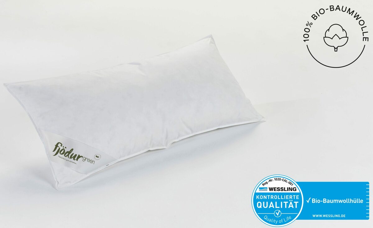 Bild 2 von Federkopfkissen »Fleur«, fjödur, Füllung: 85% Federn & 15% Daunen, Bezug: Bio-Baumwolle, Das Kissen gibt es in den Größen 40 x 80 und 80 x 80 cm.