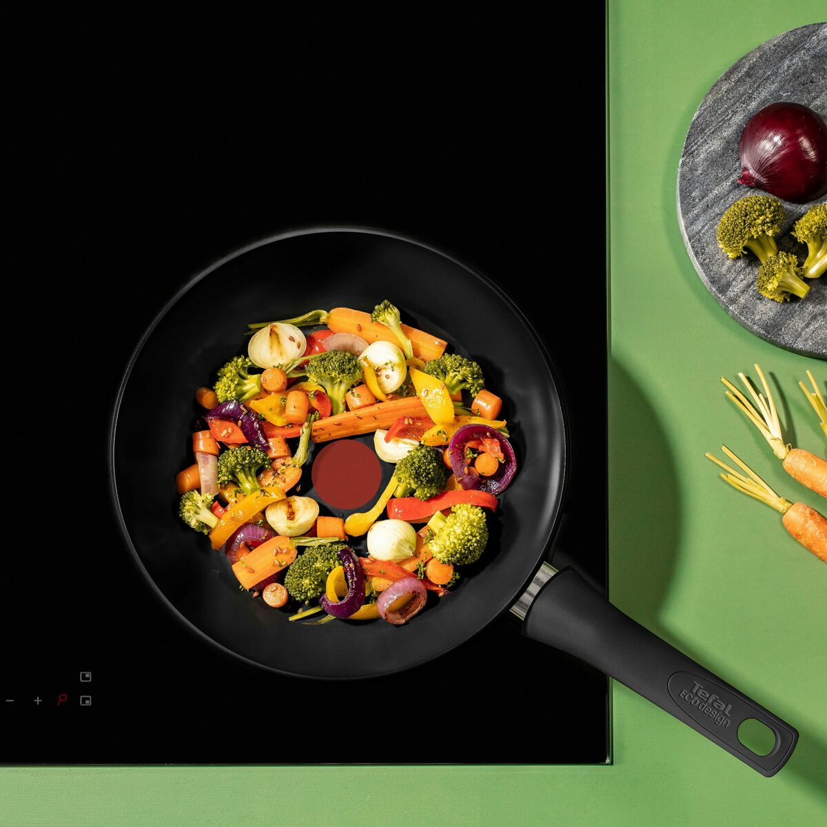 Bild 3 von Tefal Wok C43519 Renew On Black, Aluminium (1-tlg), umweltfreundlich, recycelt, Thermo-Signal, Ø 28 cm, Induktion