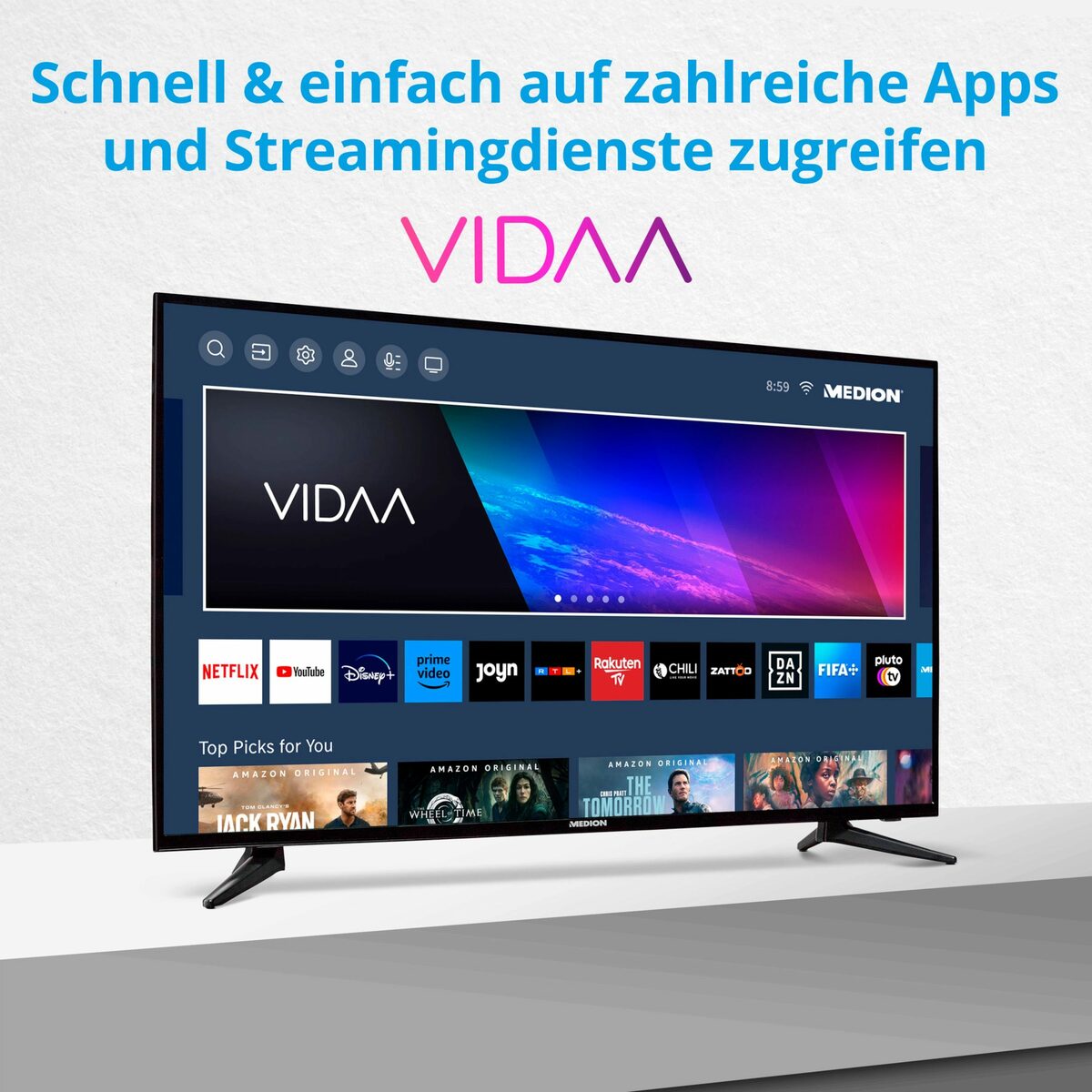 Bild 2 von Medion® MD30091 LED-Fernseher (125.7 cm/49.5 Zoll, 4K Ultra HD, Smart-TV, X15059)