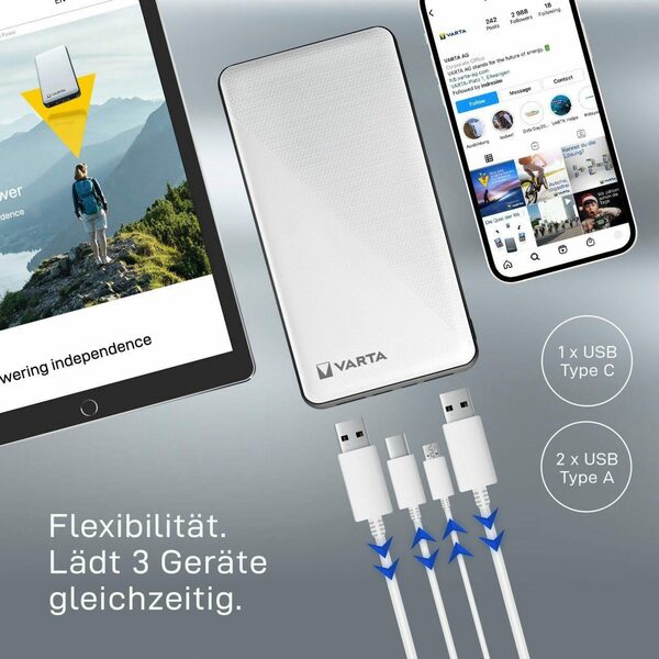 Bild 4 von VARTA Power Bank Energy 20000 + Ladekabel 20000mAh Powerbank 20000 mAh (3,7 V)