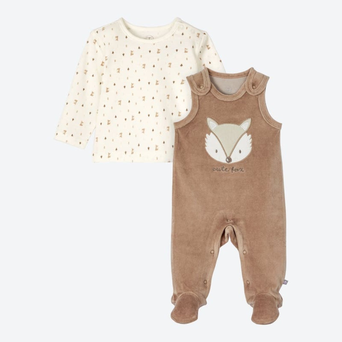 Bild 1 von Baby-Jungen-Strampler-Set mit Fuchs-Applikation, 2-teilig