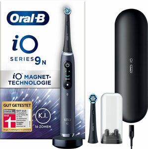 Oral B Elektrische Zahnbürste iO 9, Aufsteckbürsten: 2 St., mit Magnet-Technologie, 7 Putzmodi, Farbdisplay & Lade-Reiseetui