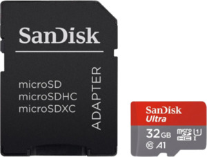 SanDisk MicroSDHC Ultra 32 GB 120 MB/s CL10 A1 UHS-1 + SD Ada