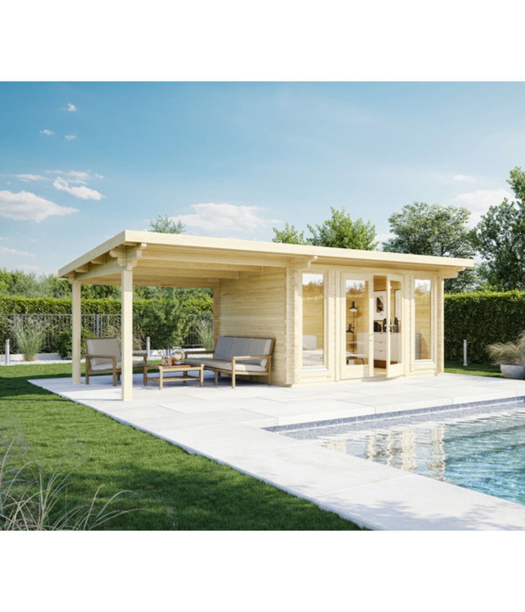 Bild 2 von Wolff Finnhaus Gartenhaus Trondheim 70-B, inkl. Seitendach links