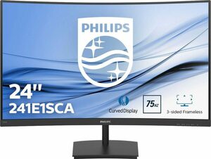 Philips 241E1SCA Curved-LED-Monitor (59,9 cm/23,6 ", 1920 x 1080 px, Full HD, 4 ms Reaktionszeit, 75 Hz, LED)