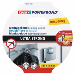 Tesa Powerbond Montageband Ultra Strong 5 m x 19 mm