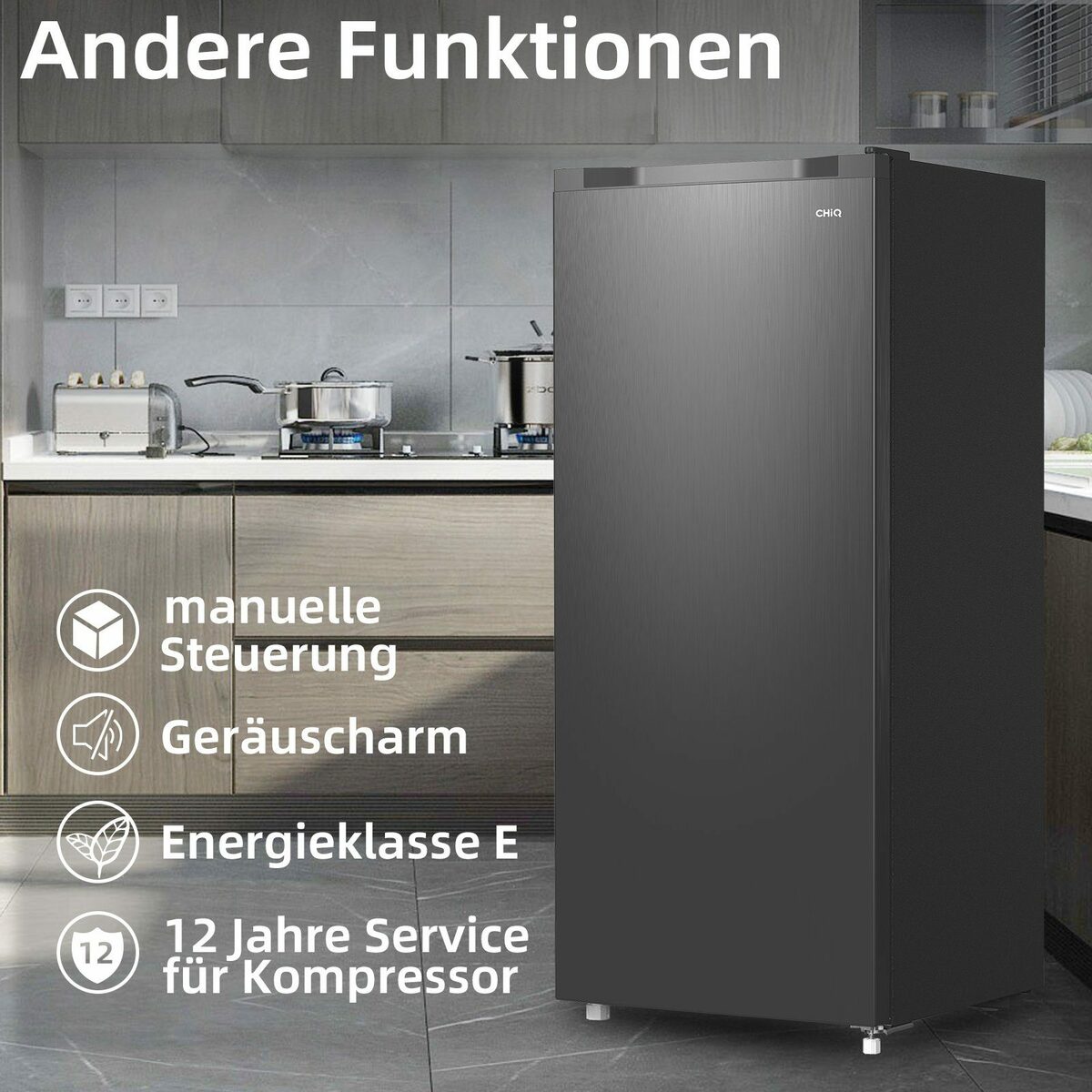 Bild 3 von CHiQ Gefrierschrank FSD160D4E, 126 cm hoch, 54 cm breit, 4 Sterne 145L Gefrierschrank,12 Jahre Garantie auf den Kompressor