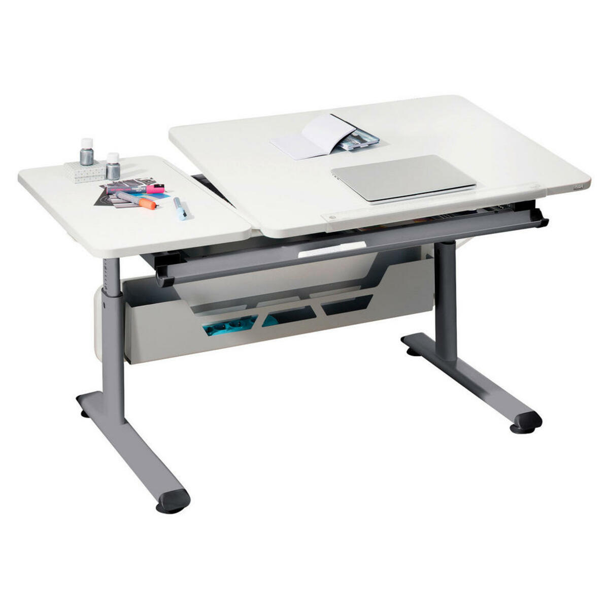 Bild 1 von Paidi JUGENDSCHREIBTISCH Silber, Weiß