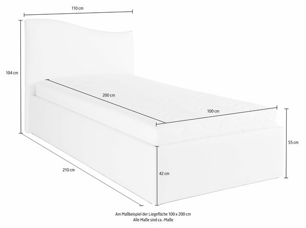 Bild 3 von Westfalia Schlafkomfort Polsterbett, inkl. Bettkasten bei Ausführung mit Matratze